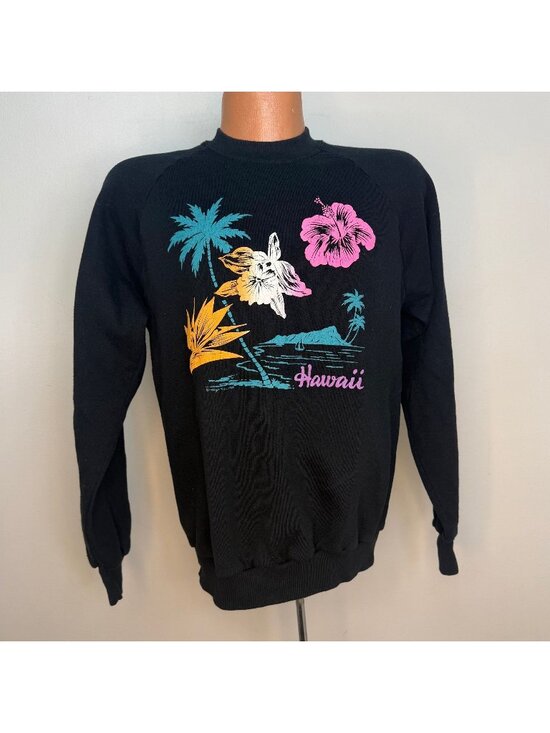 Jerzees Other - Vintage 1980s Hawaii Black Sweatshirt, Jerzees Size Large